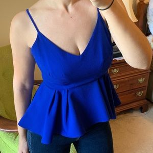 Royal blue peplum top